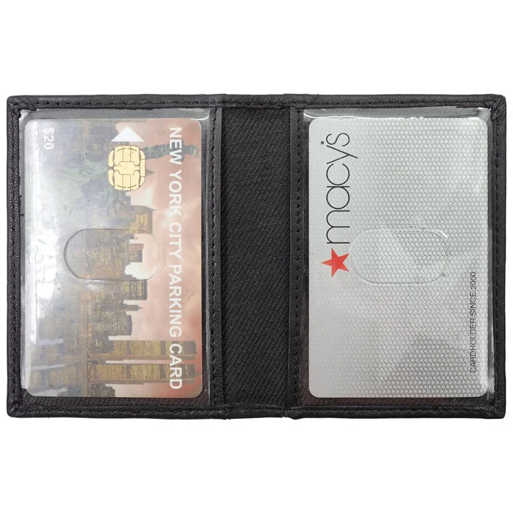 Mens Genuine Leather Bifold Credit Card Holder with RFID Blocking